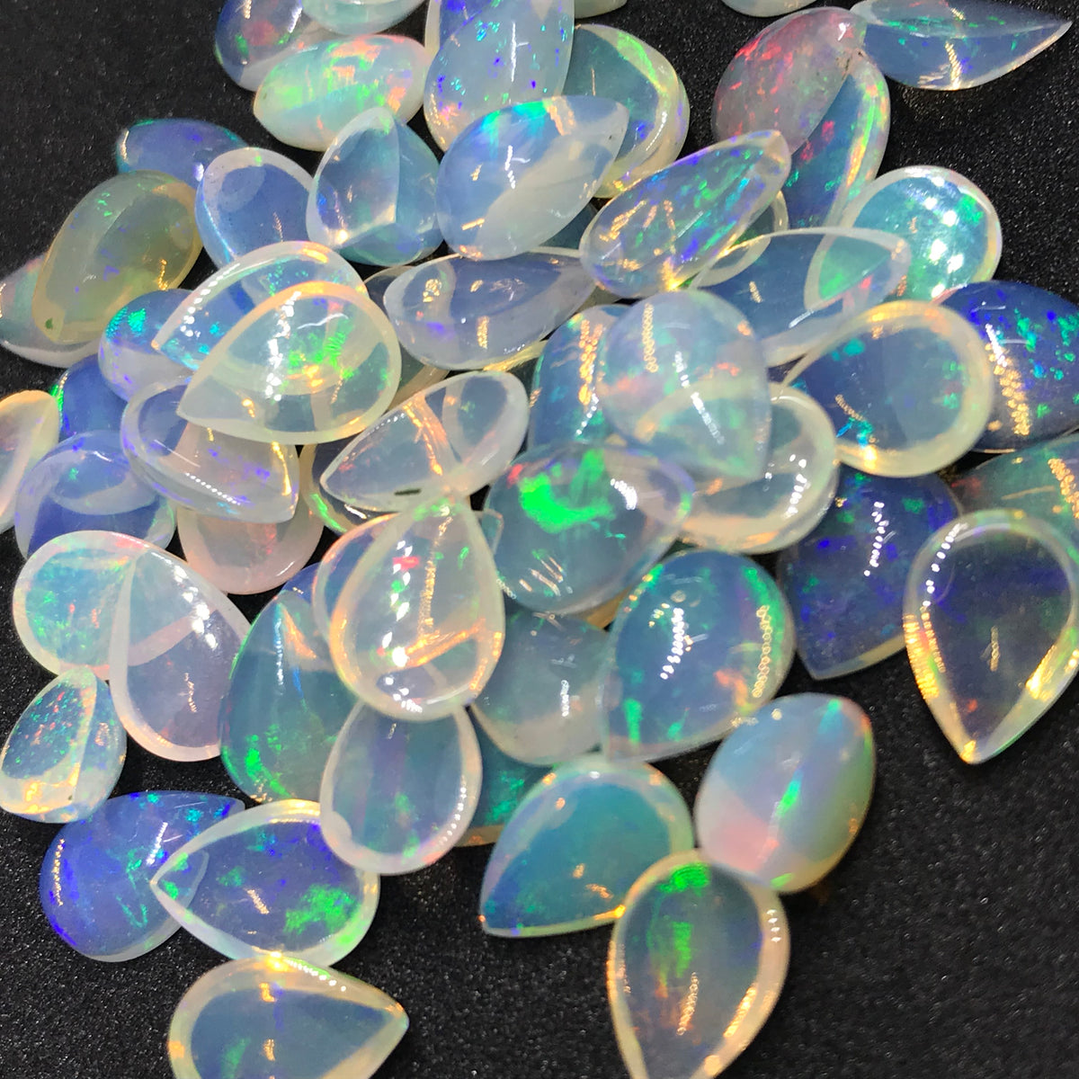 Natural Ethiopian Opal Smooth Pear Beads, 4x6 mm to 7x10 mm