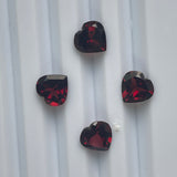 Red Garnet 10 mm Heart shape Faceted