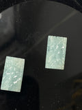 Aquamarine Carved Small Pairs Rectangle