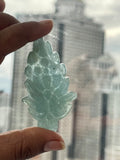 Aquamarine Carved leaf Big size