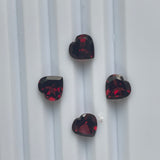 Red Garnet 10 mm Heart shape Faceted