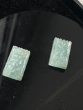 Aquamarine Carved Small Pairs Rectangle