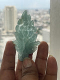 Aquamarine Carved leaf Big size