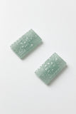 Aquamarine Carved Small Pairs Rectangle