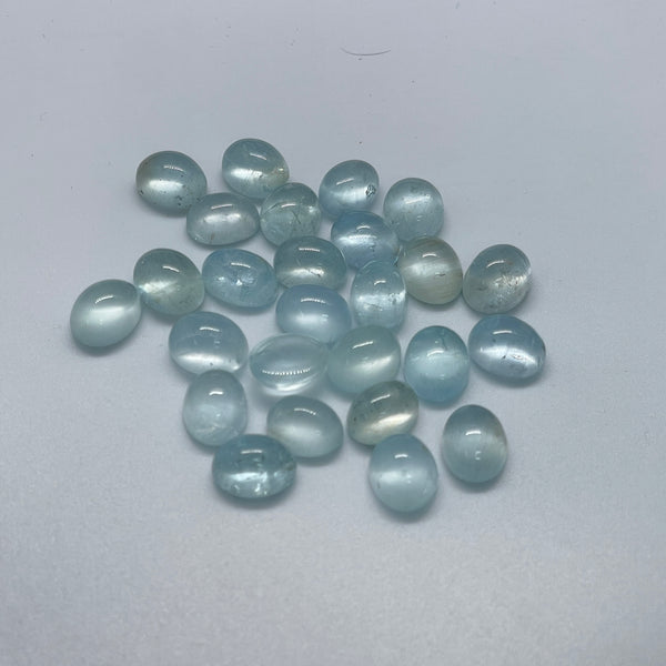 Aquamarine Cabochons 7.67-10.3MM Oval