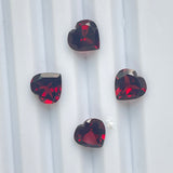 Red Garnet 10 mm Heart shape Faceted