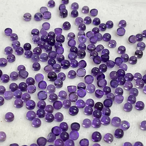 Amethyst Round Cabochons 10 Pcs set