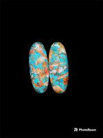Oyster Turquoise Elongated Oval 14X34MM