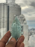 Aquamarine Carved leaf Big size