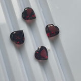 Red Garnet 10 mm Heart shape Faceted