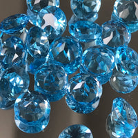 Swiss Blue Topaz 6 MM Round Facted 10 Pcs Lot AAA Quality