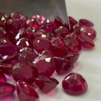 Ruby Glass-Filled 9 MM Round Faceted