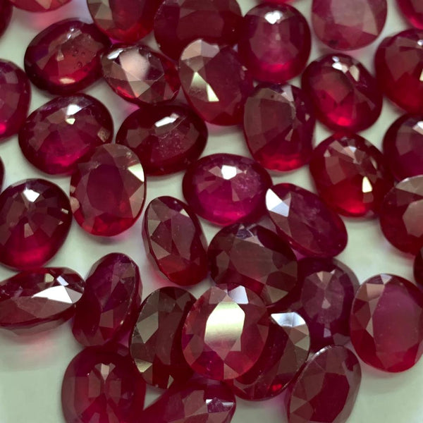 Ruby Glass-Filled 9X11 MM Oval Faceted