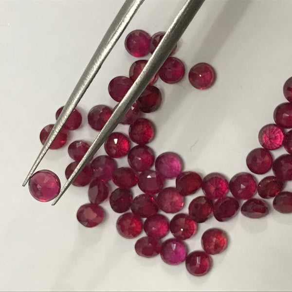 Ruby Glass-Filled 4 MM Round Faceted
