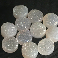 Druzy Pearl Shimmer 5MM  Rounds 5 Pieces Lot