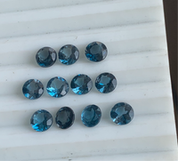 London Blue Topaz 6 Round Faceted Lot of 10 pieces
