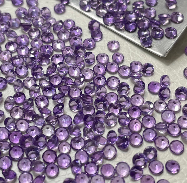 Amethyst 3 MM Round Faceted- Small size 10 PCS lot Small size Small size