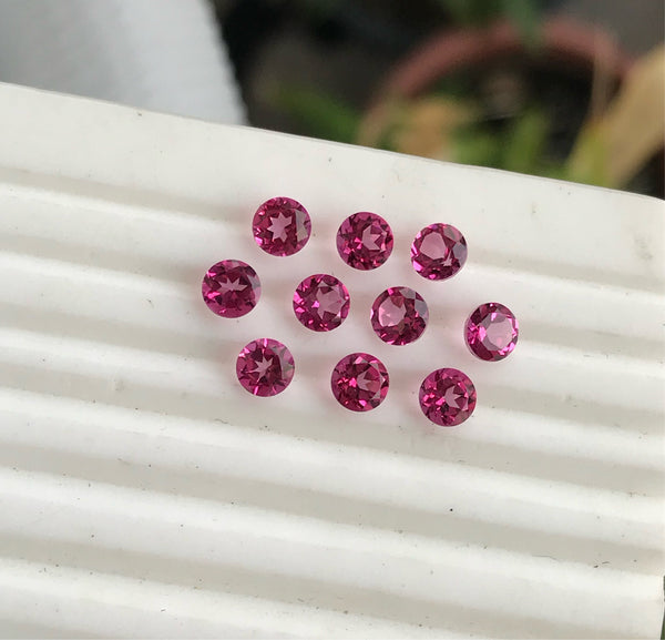 Pink Topaz 5 Round Faceted Lot of 10 pieces