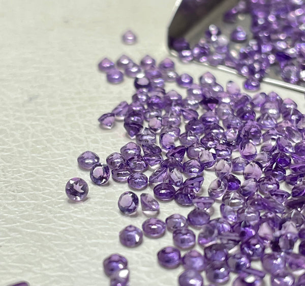 Amethyst 2.5 MM Round Faceted- Small size 10 PCS lot