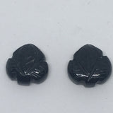 Black  Tourmalinated Quartz Carved pairs