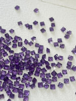 Amethyst 2 MM Square Faceted Small size