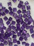 Amethyst 3 MM Square Faceted 10 pcs lot Small size