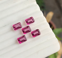 Pink Topaz 5x7 Octogen Faceted Lot of 5 pieces