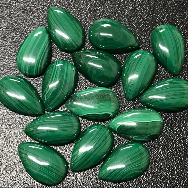 Malachite 10x16 MM Pear shape Cabochons