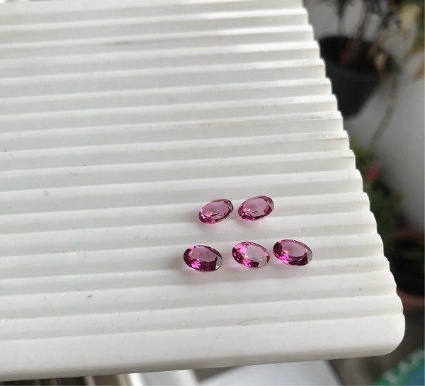 Pink Topaz 5x7 Oval Faceted Lot of 5 pieces